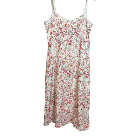COMMENSE‎ Babydoll Floral Trim Cami Midi Dress in Multicolor Flowers Size XL - Picture 2 of 6
